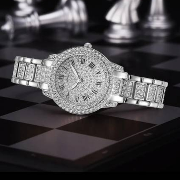 Womens Wrist Watch and Bracelet Set Ladies Watches Luxury Rhinestone - Picture 2 of 2